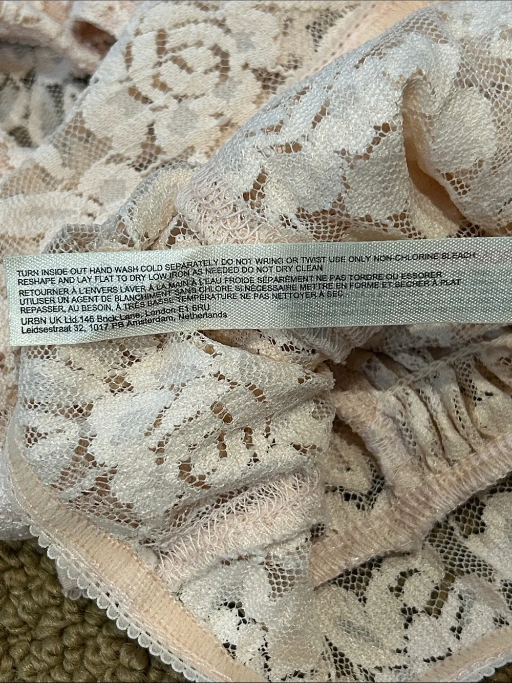 Free People Intimately Strike A Pose Lace Bodysuit size Small Peach Dust